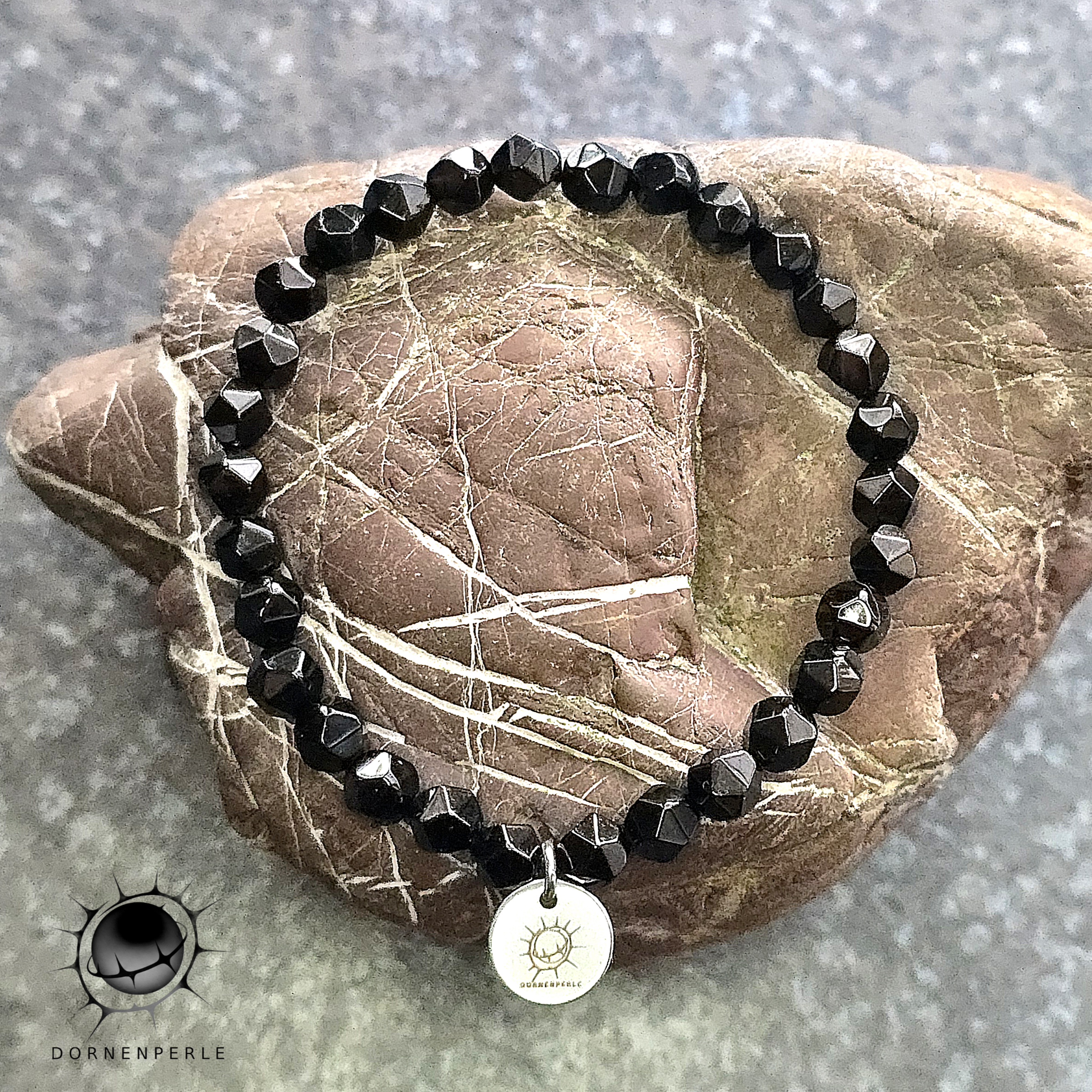 Schwarzer Achat Facette – Bild 2